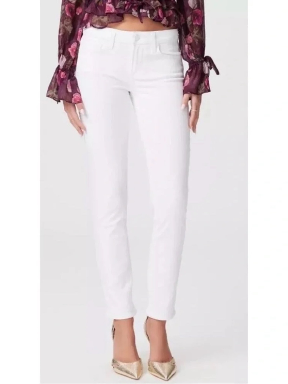 PAIGE Skyline Ankle Peg Skinny Jeans – Crisp White